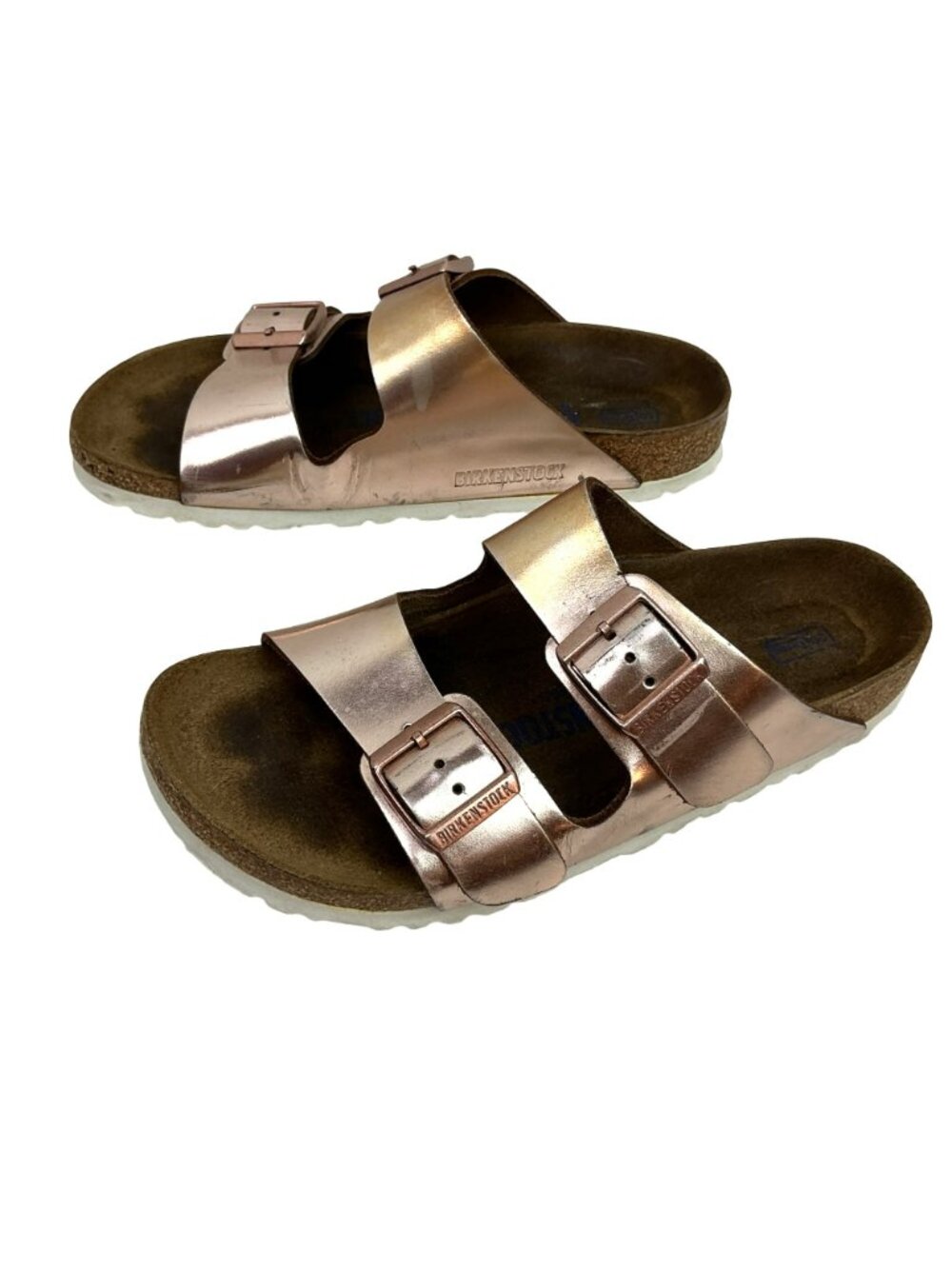 Birkenstock Arizona Rose Gold Double Buckle Slide Sandals Womens Size 5 EU 36 Ma - Picture 2 of 16